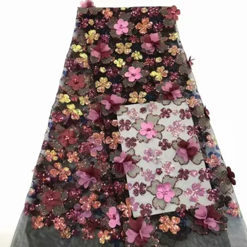 

Tulle Embroidered Net Lace African French Laces Fabrics High Quality Nigerian French Net Lace with beads sequins Lace Fabric