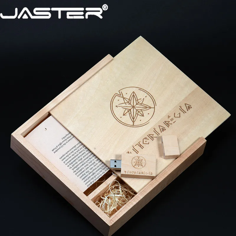 JASTER USB 2 0 фото деревянный фотоальбом usb + коробка флэш накопитель U диск 4 ГБ 8 16 32 64
