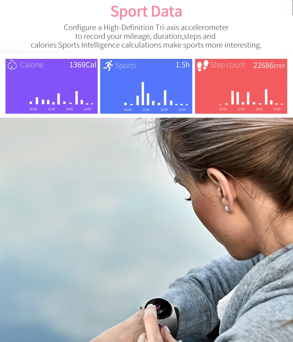 DIGOOR Q1 Fitness bracelet woman IP67 waterproof Support Blood pressure Blood oxygen Monitoring Heart Rate tracker Smart watch (11)