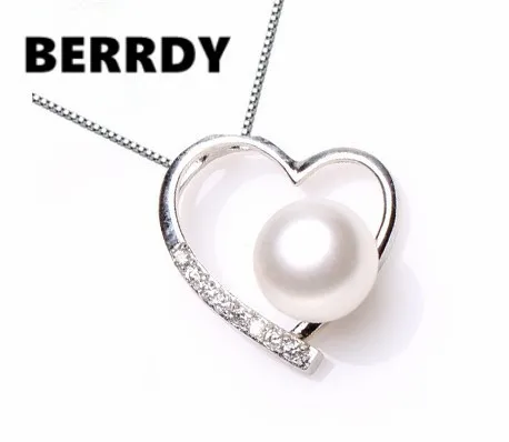 

REAL PEARL Fashion Freshwater Pearl Pendant with Necklace Chain 9-10mm Pearl Size 4 Color