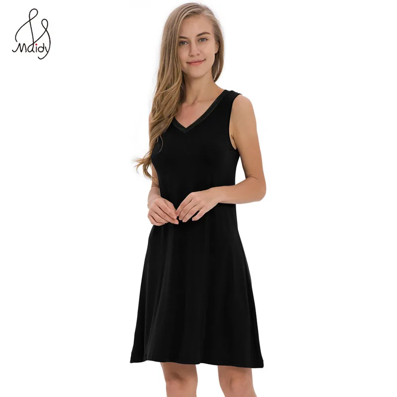 

Maidy Sexy Nightdress For Women Sleeveless Sleepshirt V-Neck Night Dress Female Nighties Soft Modal Nightdress S-M-L-XL