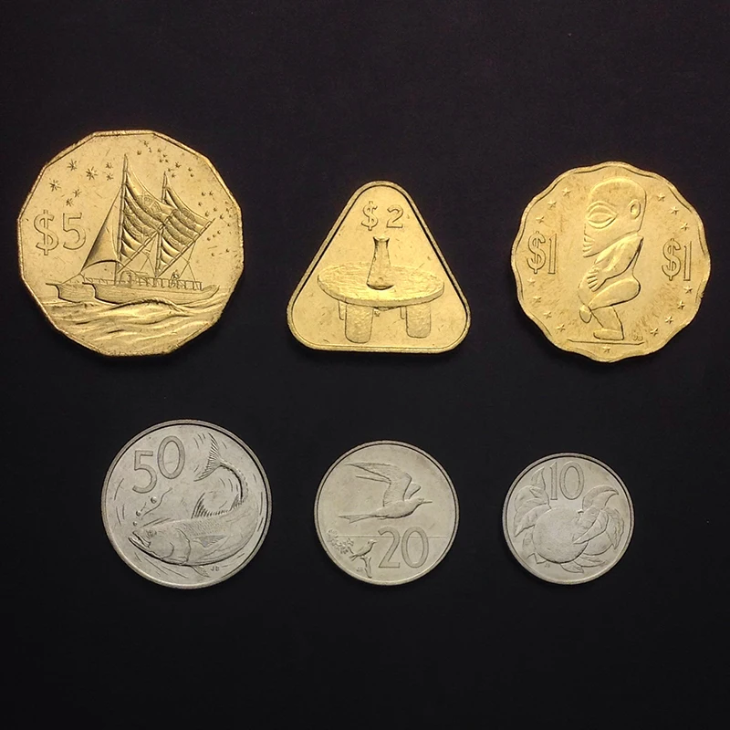 

k-2] Set 6 Coins of Cook Islands, 10 20 50 Cents, 1 2 5 Dollar, UNC, Oceania, Collection, Gift, 100% Real Genuine Coins