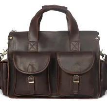 Nesitu, высокое качество, Ретро стиль, коричневый, кофейный, гарантия, толстая натуральная кожа, мужской портфель, портфель, сумки-мессенджеры M8045