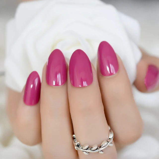 24pcs New Blood Red Candy Stiletto Nail Kit Soft Matte Design Point Medium Full Cover False Fake 