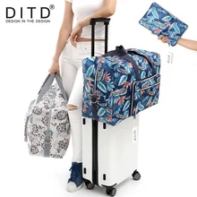 DITD складная дорожная сумка большой емкости, водонепроницаемая сумка для багажа, сумки с принтом, переносная женская сумка-тоут с перьями, походная сумка 091