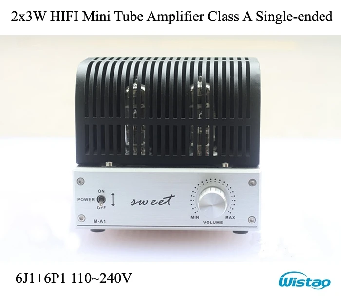IWISTAO HIFI мини трубчатый Усилитель 2x3 Вт Класс А односторонний 6J1 предусилитель 6P1