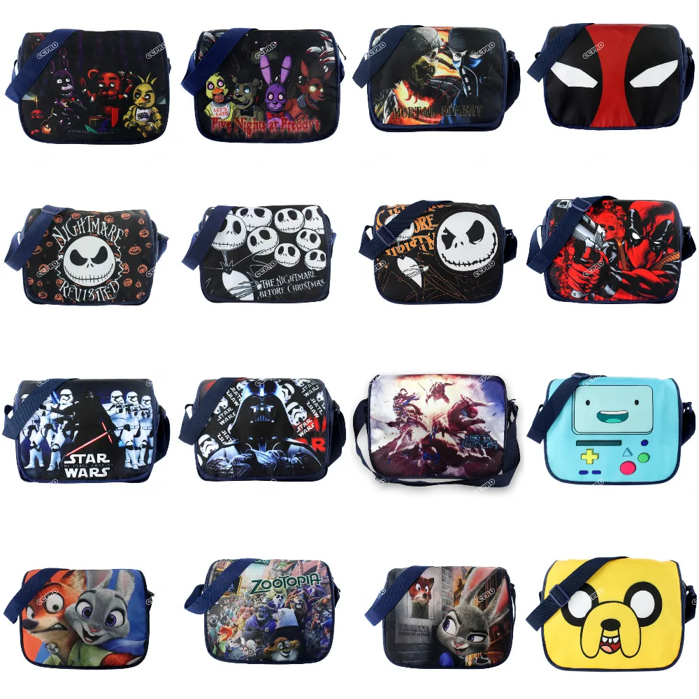 

Polyester Shoulder Bag With Colorful Anime Game ACG Figures Printings