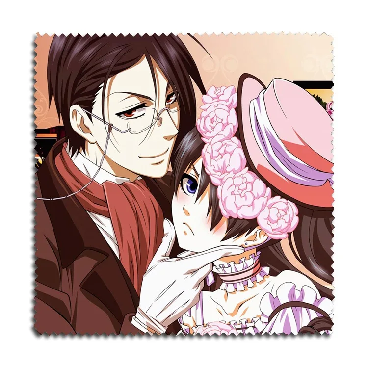 1 шт., фланелевые очки, ткань с красочным принтом, с Ciel Phantomhive of Anime Black Butler, аксессуары для очков - Цвет: C