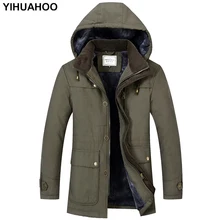 Зимняя куртка для мужчин, Толстая Теплая мужская парка, пальто из искусственного меха с капюшоном, флисовая ветрозащитная ветровка, мужская куртка, дропшиппинг FS-1612