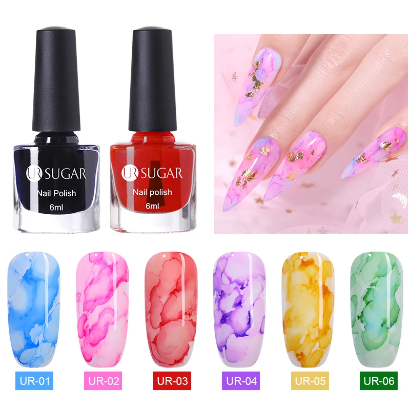 

UR SUGAR 6ML Blooming Nail Polish Painting Flower Blooming Varnish Color Nail Art Opal Base Needed Manicure Nail Art Decoration