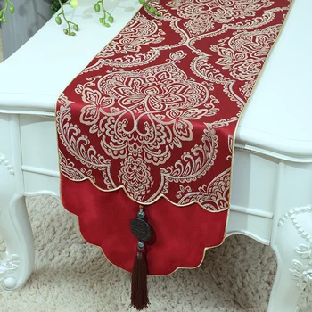 

Latest Jade Jacquard High End Table Runner Rustic Fashion Simple Dining Table Protective Mats Home Decor Coffee Table Cloth