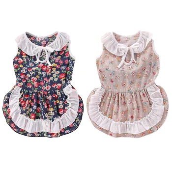 

Pet Dog Dress Sweet Vest Floral Skirt Pet Dog Cat New Summer Clothes Princess Dress Clothing Accessories For Puppy
