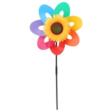 Горячие новые полые ветряная мельница в виде подсолнечника ветер Spinner Whirligig домашний двор вечерние украшения игрушки для детей Children-m15