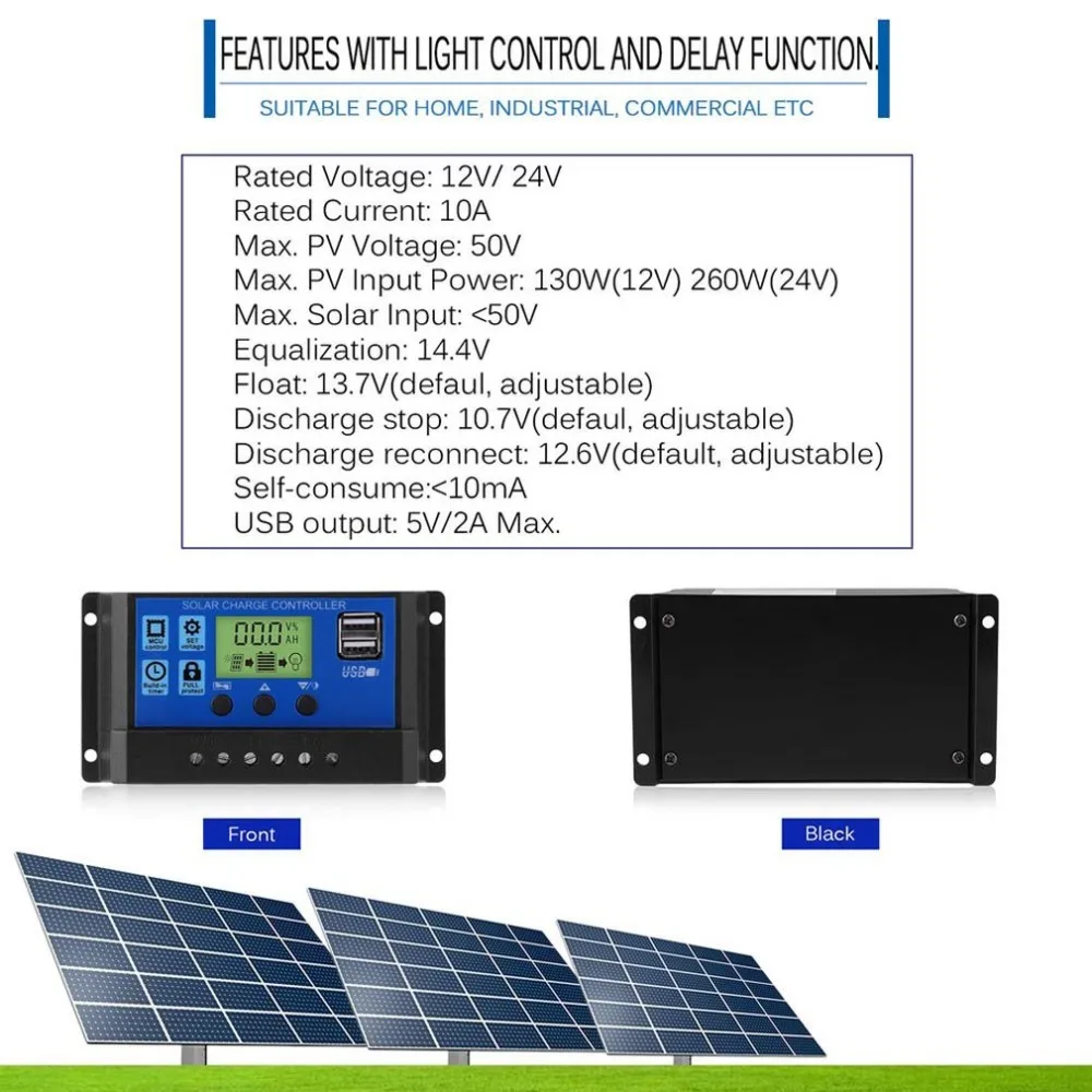Solar Charge Controller 24V/12V Auto Panel Battery 30A 20A 10A LCD Collector Regulator with Dual USB Output 5V dropshipping new Solar Charge Controller 24V/12V Auto Panel Battery 30A 20A 10A LCD Collector Regulator with Dual USB Output 5V dropshipping new