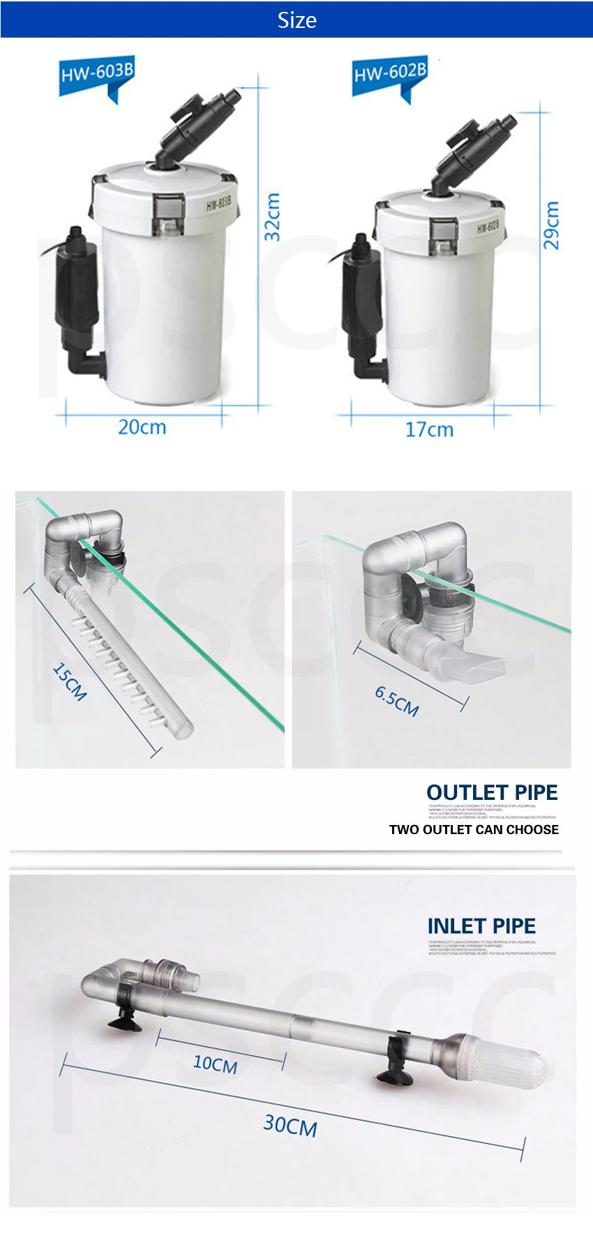 110-240V SUNSUN Tank External filter hw602b / HW-602B Mini Aquarium External Canister Filter.SUNSUN HW602 HW-603B/HW603B/HW603