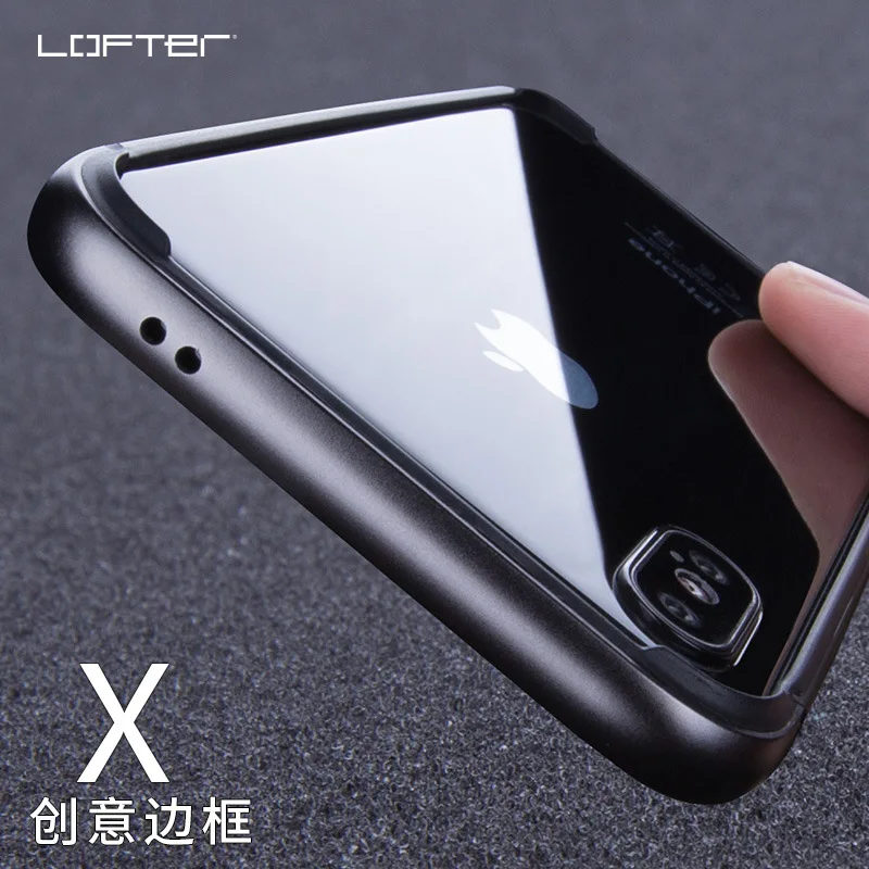 

Lofter Aluminum Bumper for iPhone X Metal Frame Full Protection Cover Solid Color Phone Case TPU Silicone Cover Capinha Coque