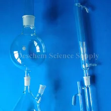 Стекло часть для лаборатории Эфирные масла паровой дистилляции аппарата с холодильником Либиха