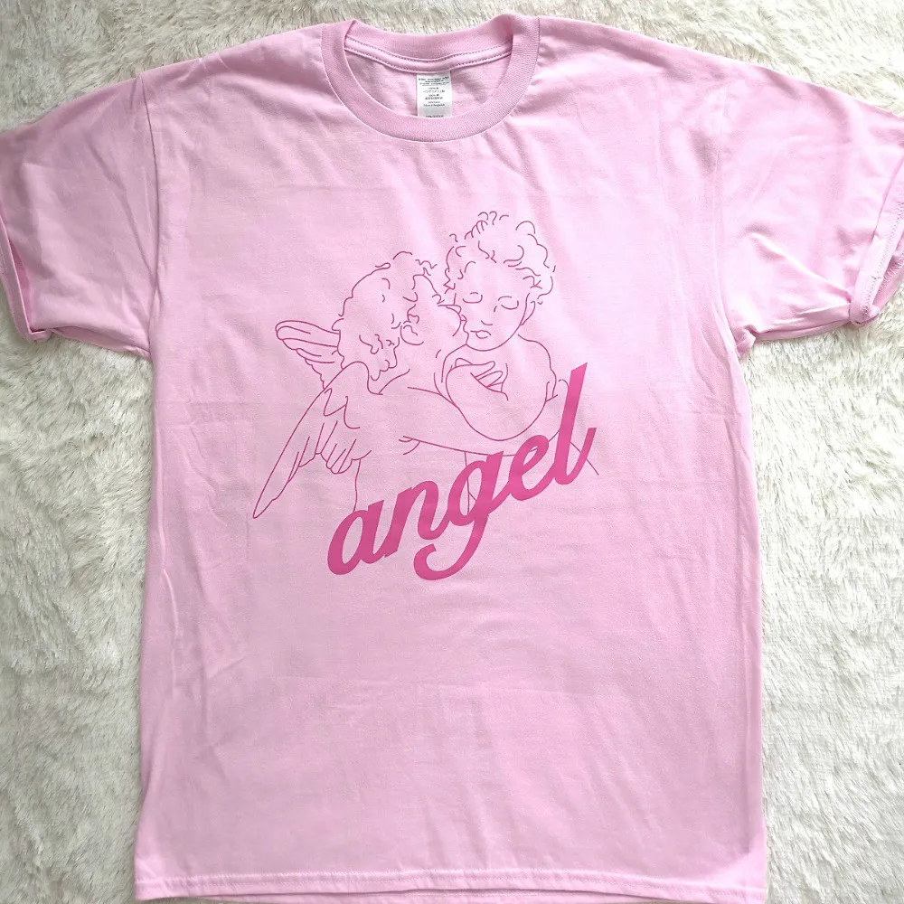 2019 модные Kawaii Angel напечатаны женские футболки из чистого хлопка свободное