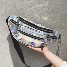 Новая поясная сумка женская мода поясная сумка Пояс маленький для мобильного телефона кошелек для подростка Девушки лазерная ткань твердая