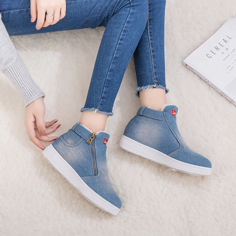denim winter boots