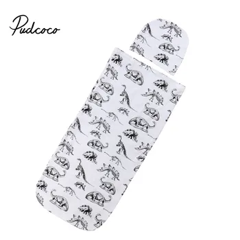 

Muslin Baby Infant Soft Swaddle Blanket Newborn Cotton Dinosaur Swaddle Wrap Sleeping Bag Baby Hat 2pcs