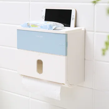 

Double-layer multi-purpose tissue box shelf bathroom toilet creative tray paper roll waterproof
