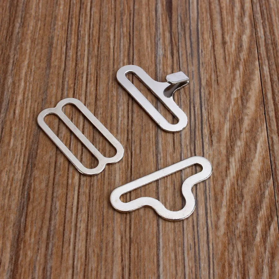 50 Sets Bow Tie Silver Clip Hardware Cravat Clips Hook Fastener For Necktie Strap Ultra thin Bow