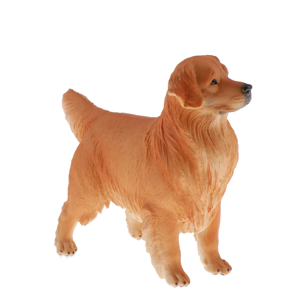 MagiDeal Lovely Plastic Animal Golden Retriever Figurine Home Display Decor