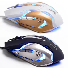 AZZOR 6 Buttons Wired USB Professional Optical Gaming Mouse 3200DPI gaming mouse CF/LOL cable USB computer light