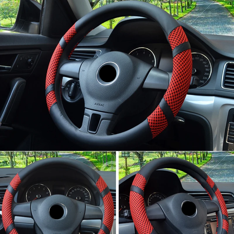 38 CM high grade Leather Car Steering Wheel Cover Soft Anti-Slip Steering Cover steering-wheel cubre funda volante coprivolante 38 CM high grade Leather Car Steering Wheel Cover Soft Anti-Slip Steering Cover steering-wheel cubre funda volante coprivolante