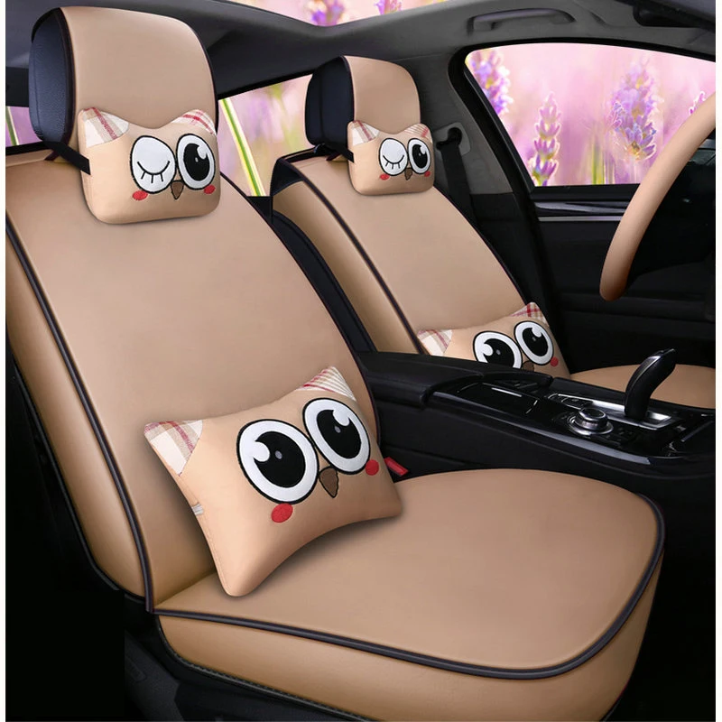 

pu leather cartoon car seat cover auto seats covers for VW polo beetle golf golf plus jetta phaeton tiguan teramont touareg suv
