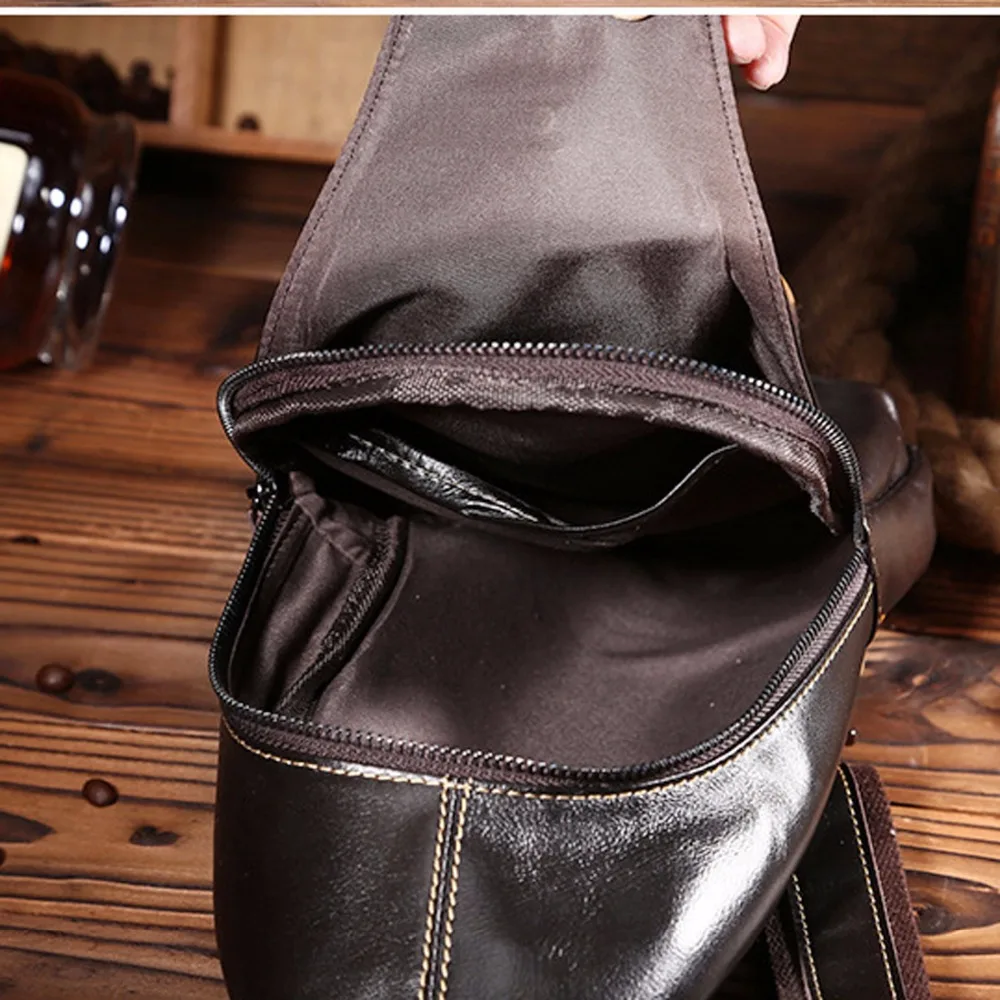 Мужская нагрудная Сумка слинг из натуральной вощеной воловьей кожи|leather doctor bag|bag