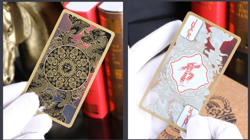 Details about   Waterproof Transparent Plastic Poker Travel Gold Edge Dragon Magic Tricks Tool 
