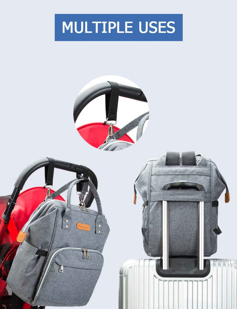 Diaper Bag and Insulation Bags Fashion Maternity Mummy Backpack Nappy Changing Organizer Waterproof Baby Care Bags (9)