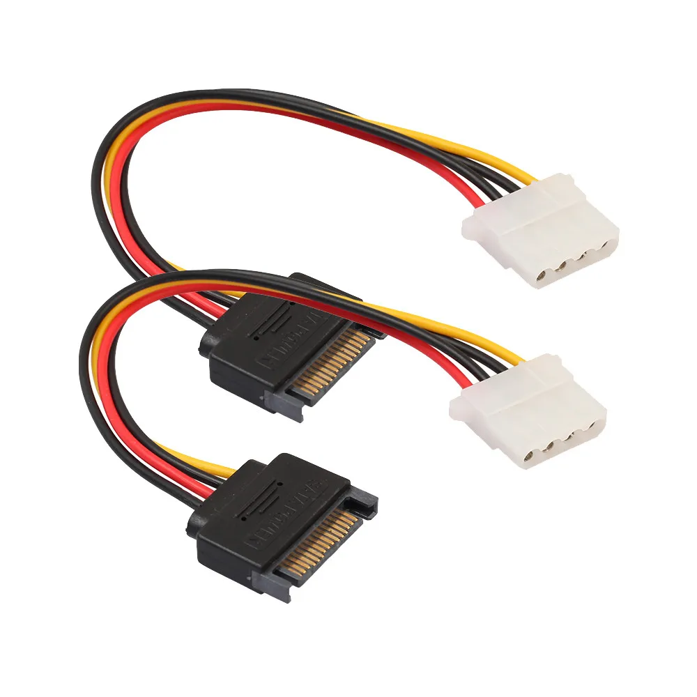Комплект из 2 предметов SATA 15 PIN типа папа Мощность подходит для Molex IDE/SATA 4