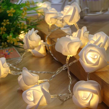 

Rose Flower LED String Lights Holiday Lights for Christmas Wedding Garden Party Valentine's Day Decoration1.2M/2.5M/5M/10M