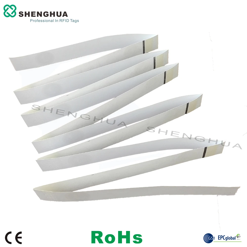 

10pcs/pack 13.56mhz Custom Tyvek NFC Chip RFID Passive HF Tag Bracelet RFID Wristband Blank Waterproof For Security Tracking