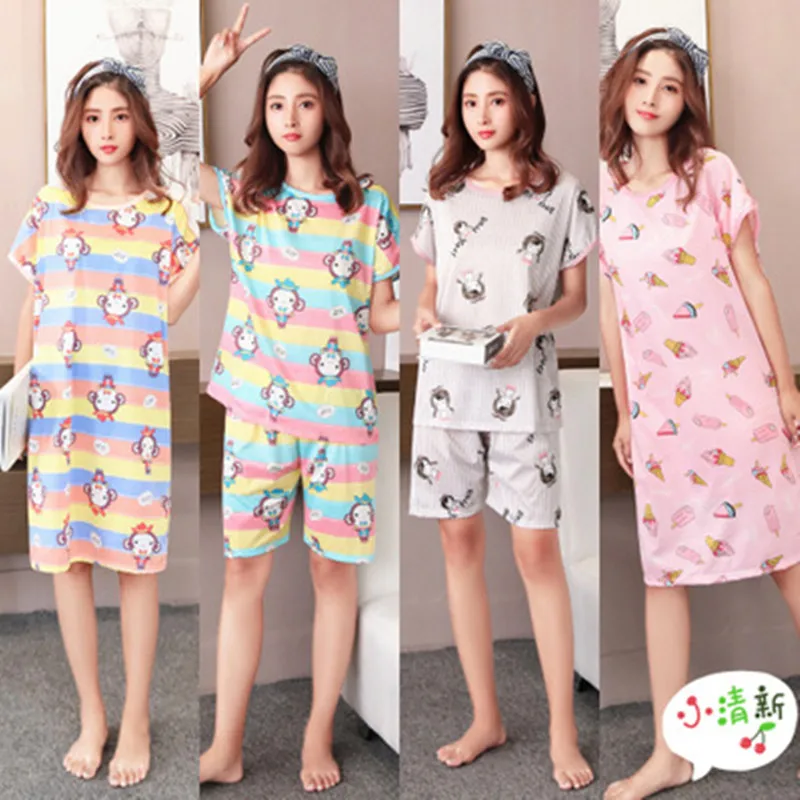 

Student Nightdress Loose Size Skirt Coton Sleepwear Doll Women Boudoir Short Shoulder Nightwear 2019 Spring Top Fashion Clothes