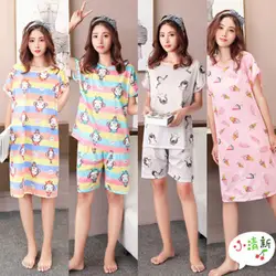 Студенческая ночная рубашка свободные размеры юбка Котон пижамы куклы для женщин будуар короткое плечо ночное 2019 весна топ модная одежда