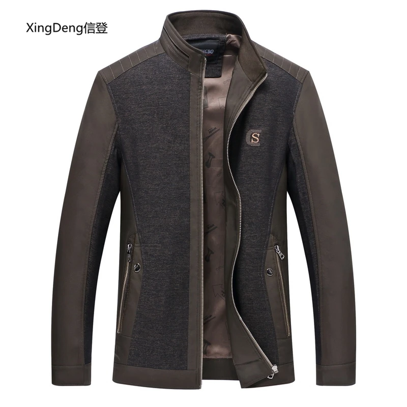 

XingDeng 2018 new Casual Solid Baseball Jacket Men Spring Autumn Overcoat Fashion Slim Bomber Jackets Men's top coat plus 4xl