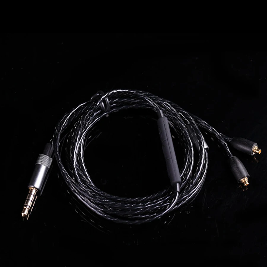 Tiandirenhe MMCX кабель для Shure SE215 SE535 SE425 SE846 для наушников Запасные детали монокристаллической Медь Fone De Ouvido провода с микрофоном
