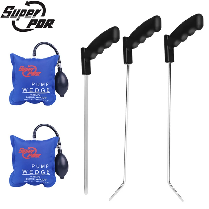 

Super PDR Tools 3pcs Mini Crowbars Pry Bar Push Rods Hooks & 2pcs Square Pump Wedge Auto Entry Tools Hand Tools Sets Ferramentas