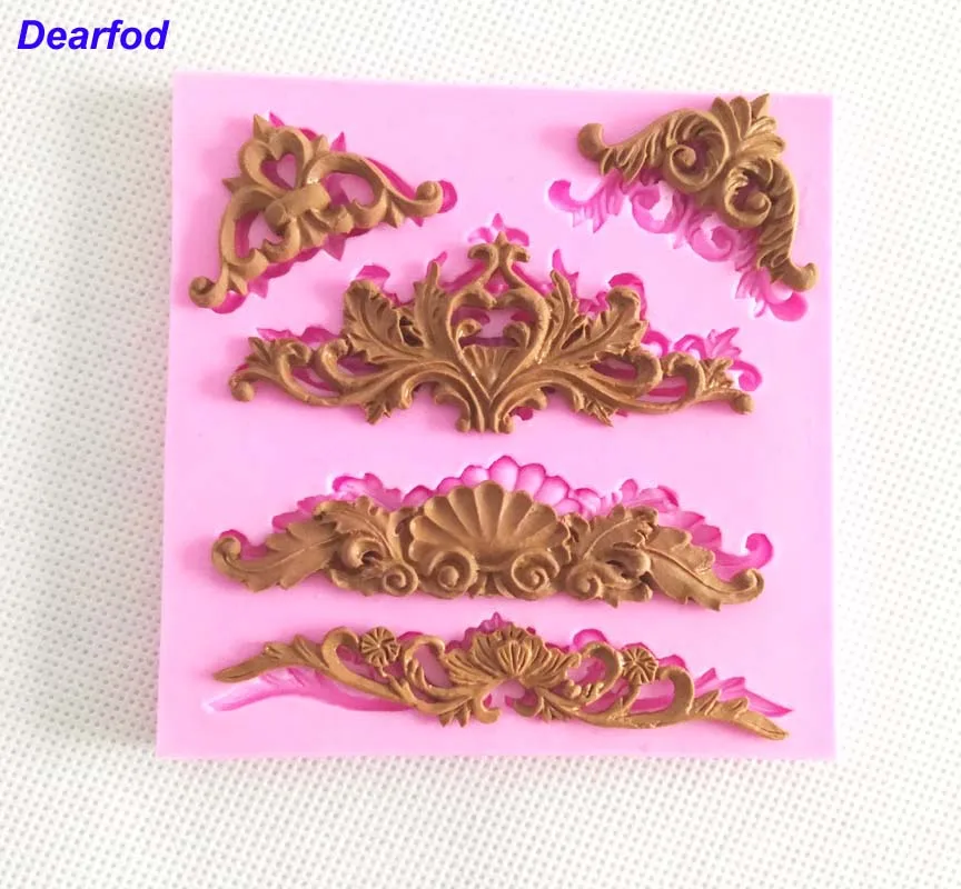 

Dearfod 9856 European Style Flower Relief Silicone Fondant Mold Sugar Mold Chocolate Mold Cake Decoration DIY Tool