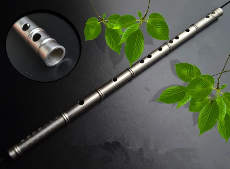 Титановая металлическая флейта G ключ имитация соединитель в виде бамбука Металл Flauta Профессиональный музыкальный инструмент самообороны оружие металлическая флейта s