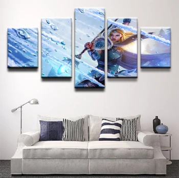 

Modern Canvas Painting Modular Game Poster 5 Pieces Crystal Maiden DOTA 2 Wall Art Home Decor Girls Room Printed Picture Artwork