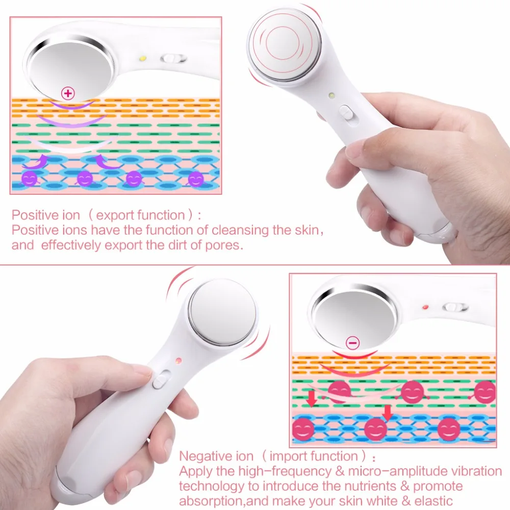 Face Massager Vibrating Ionic Infusion for Skin Tightening Wrinkles Fine with 2 Modes Beauty Skin Care Device  (6)