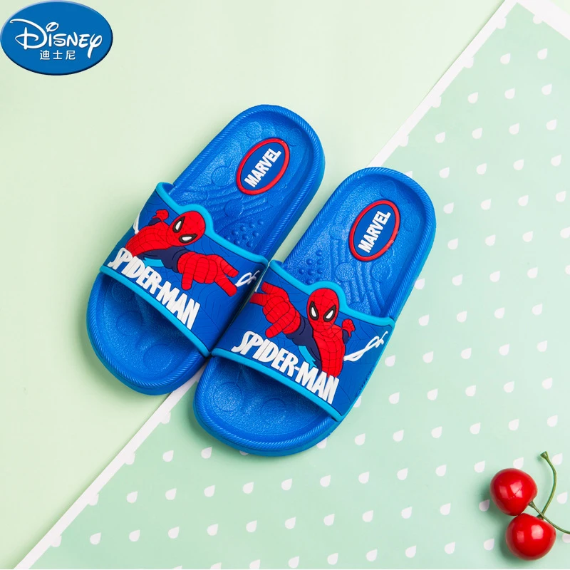 Disney Shoes Flip Flop For Kids Marvel Spiderman Baby Boy Girls Summer Cartoon Non-slip PVC Flat Heels Size 24-35 |