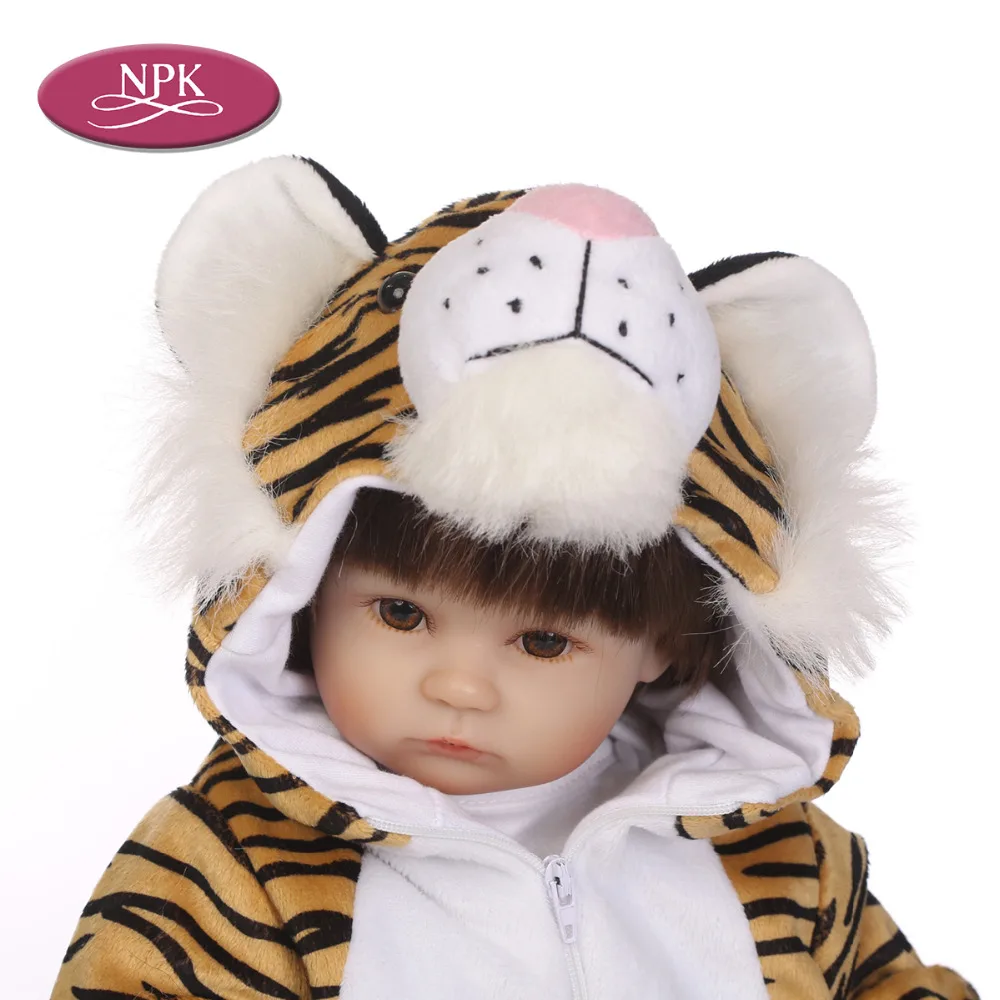 NPK 40CM Silicone Reborn Baby Doll Lifelike Cosplay Tiger Princess Girls Newborn Babies Doll Kids Playmate Gifts 2018 Newest (3)
