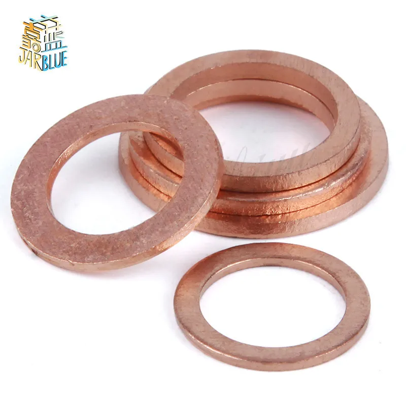 50Pcs DIN7603 M3 M4 M5 M6 M8 M9 M10 Thickness2mm Copper Sealing Washer