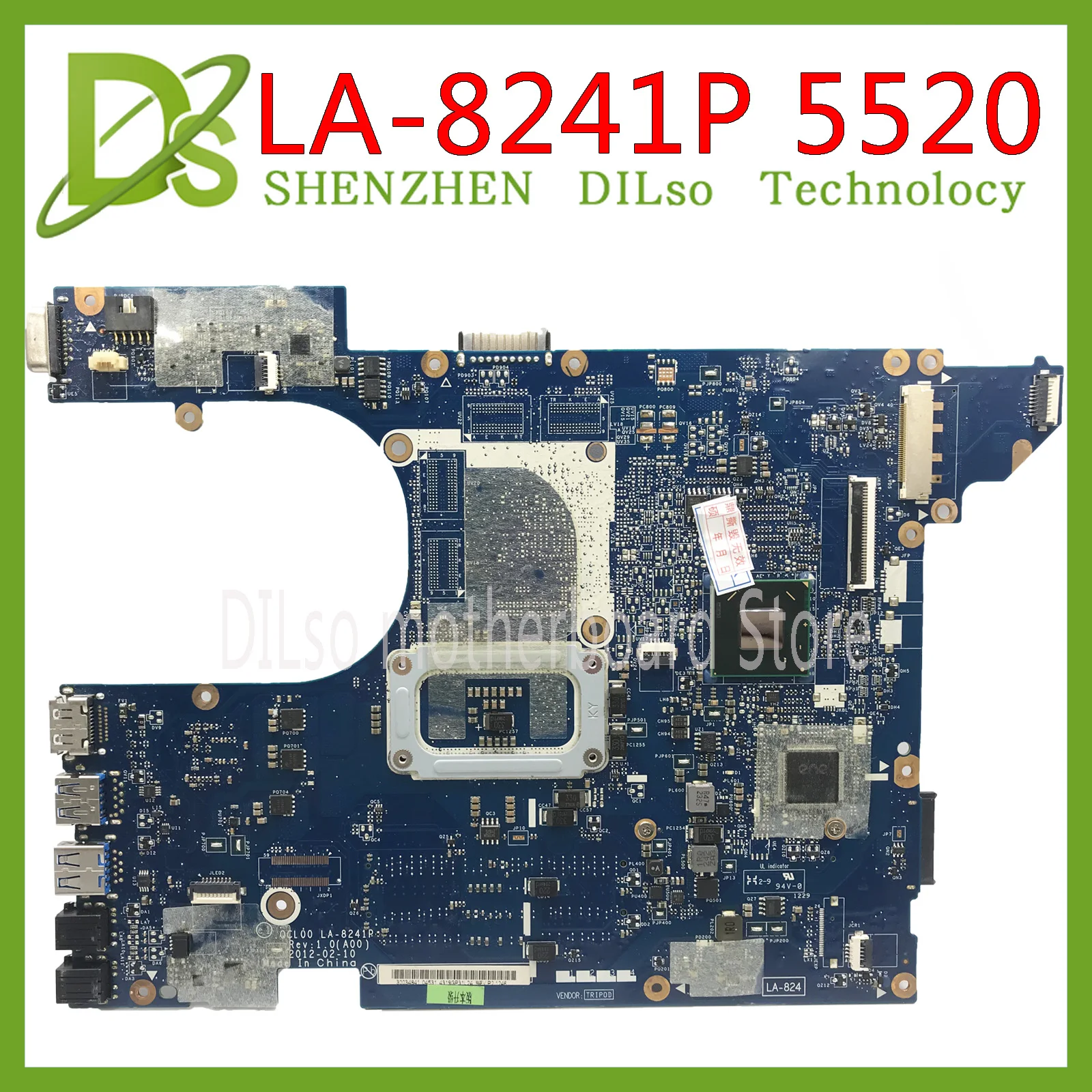 Seller  KEFU QCL00 LA-8241P motherboar for dell Inspiron 15R 5520 7520 laptop motherboard 5520 original mot